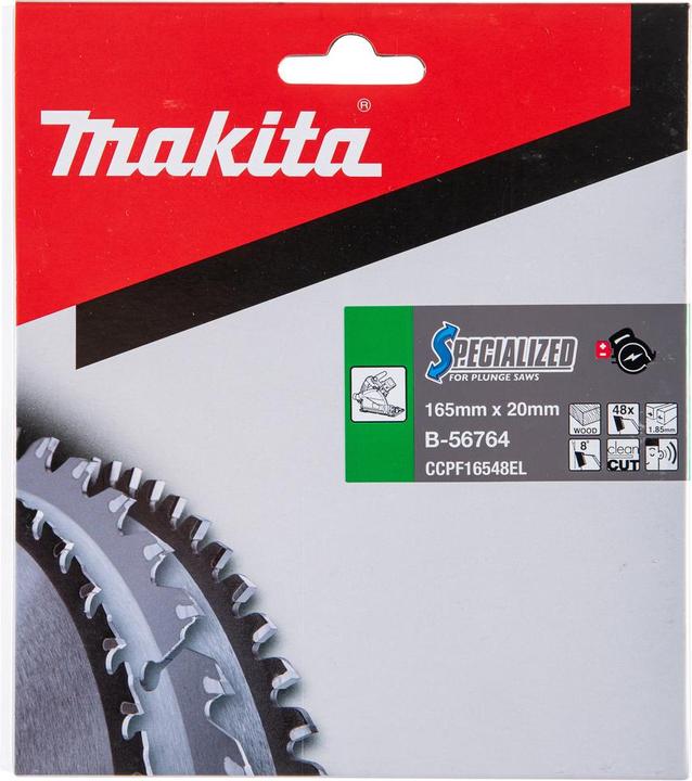 Produktbild Makita SPECIALIZED Kreissägeblatt für Holz 165 x 20 x 1,85 mm 48 Zähne ( B-56764 )