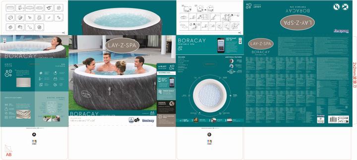 Produktbild Bestway WHP Boracay Airjet 180x66cm 120Düsen 4P. rund grau (4 Pers.)