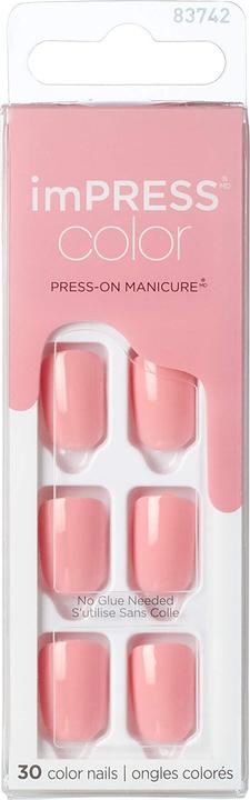 Actual product image KISS Self-adhesive nails imPRESS Colour Pretty Pink 30 pcs (L) (Artificial nails, Pretty Pink)