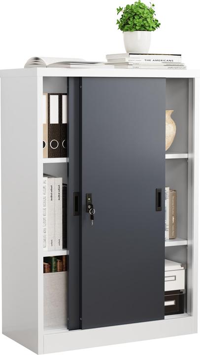 Produktbild VCM Stahlschrank abschliessbar Malivo 3fach (120 x 80 x 40 cm)