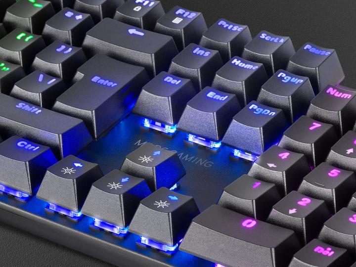 Actual product image Mars Gaming MK422 Black RGB Gaming Keyboard Red Mechanical Switch US Language (US, Cable)