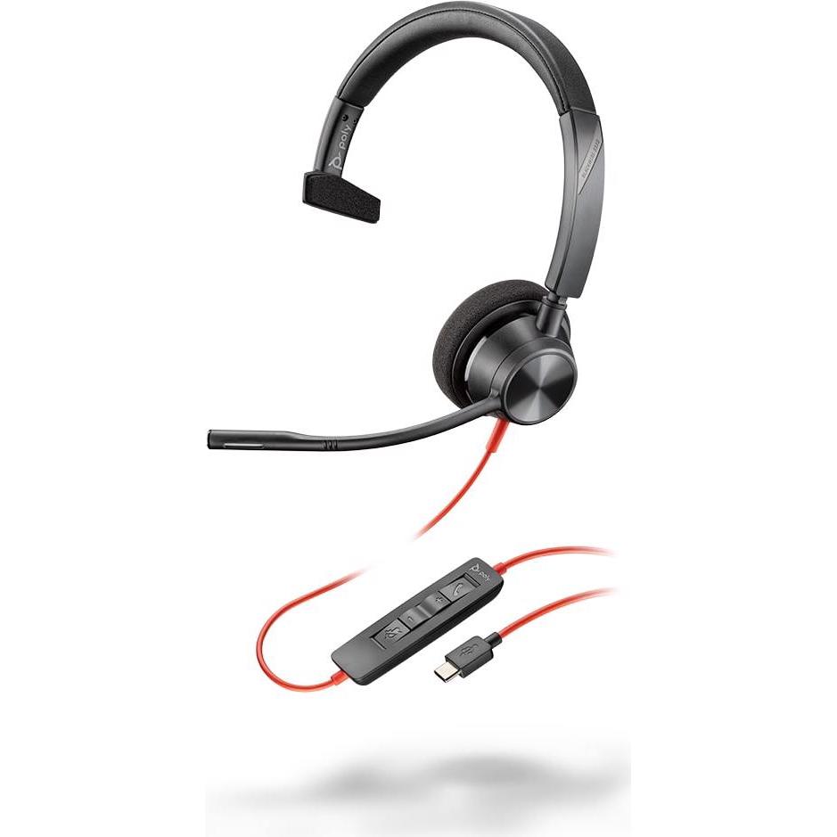 Poly Blackwire C3310 (Kabelgebunden, USB-C), Office Headset, Schwarz
