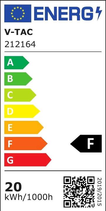 Etichetta energetica V-TAC VT2835 Striscia LED SMD2835 240 LED High Lumen 3000K IP20 5m (Bianco caldo, 500 cm, Interno)