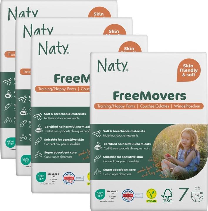 Produktbild Naty Bio-Windelhöschen (Gr. 7, Monatsbox, 64 Stk.)