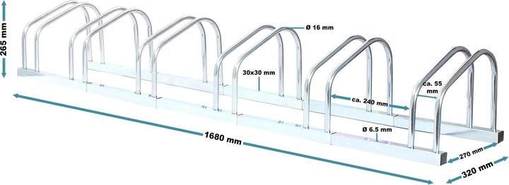Actual product image Toboli Bicycle Stand for 6 Bikes Multiple Rack Made of Galvanised Steel for Indoor and Outdoor