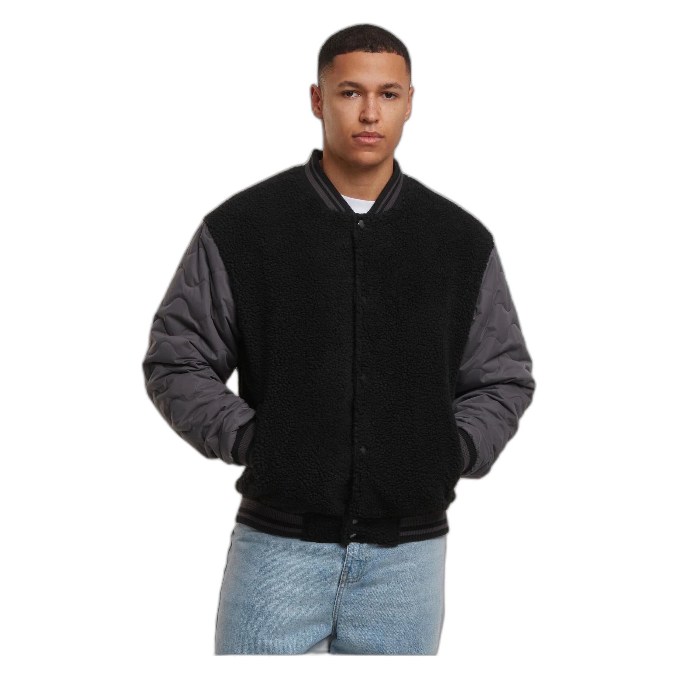 Urban Classics, Herren, Leichte Jacken, Teddy, Schwarz, (M)
