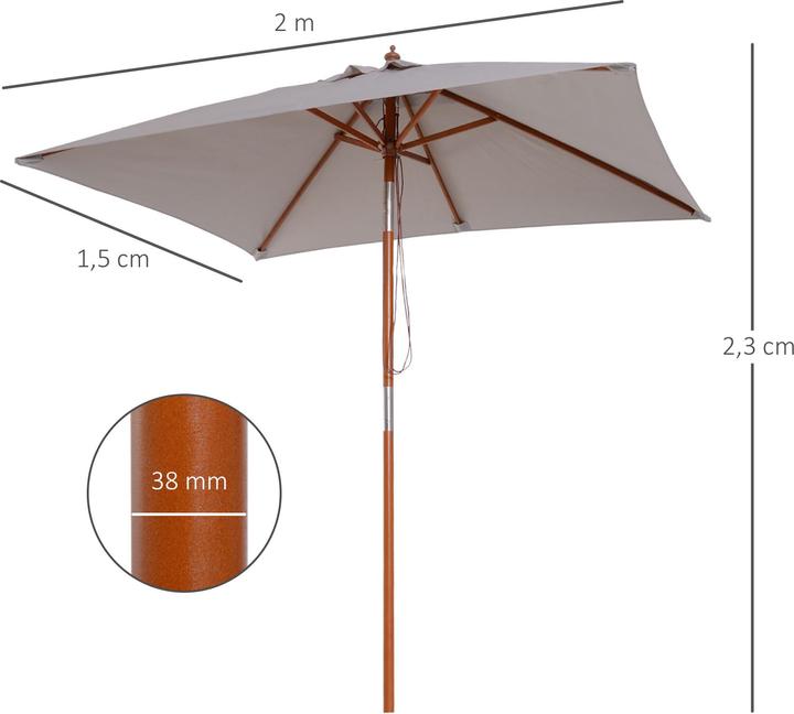 Produktbild Outsunny Sonnenschirm (1.50 m)