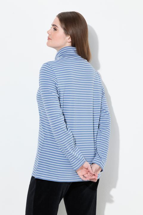Image du produit Ulla Popken T-shirt côtelé coupe Slim. Col roulé, manches longues et coton bio (50, 52)