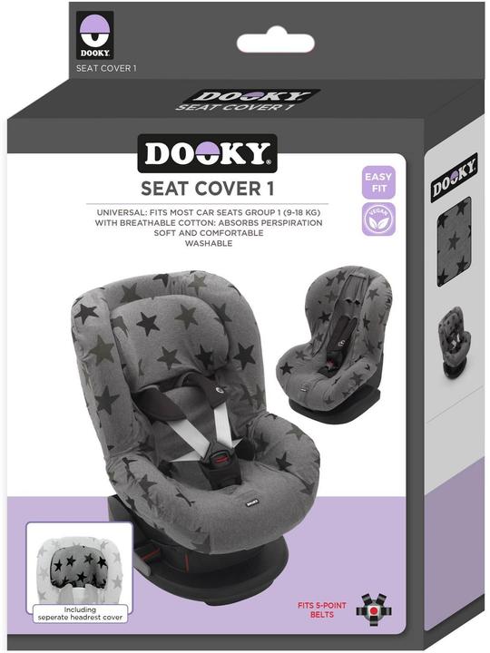 Actual product image Dooky Child seat cover group 1 Grey Stars