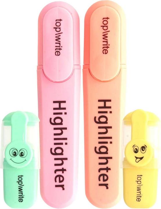 Productafbeelding Topwrite Markeerstift 4st 11,5x2,5cm PL (Veelkleurig, 4 x)