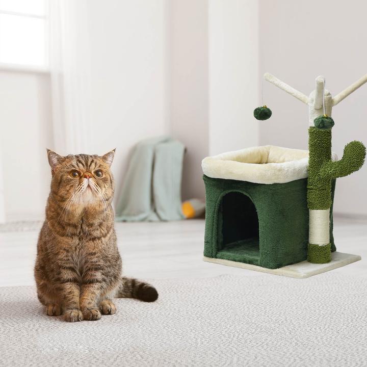 Immagine prodotto Fudajo Tiragraffi cactus 70cm tiragraffi per gatti albero per gatti albero da arrampicata per gatti (70 cm, Verde e beige)