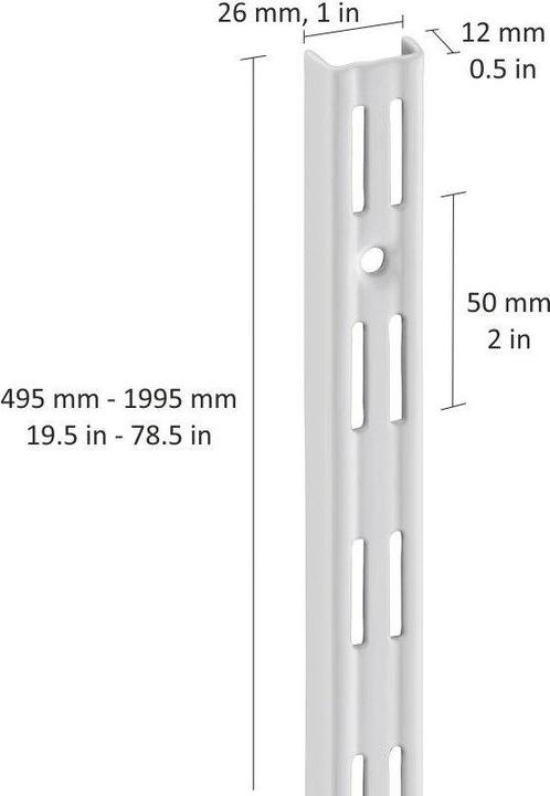 Actual product image Dolle Wall rail 2-row H 995 mm silver