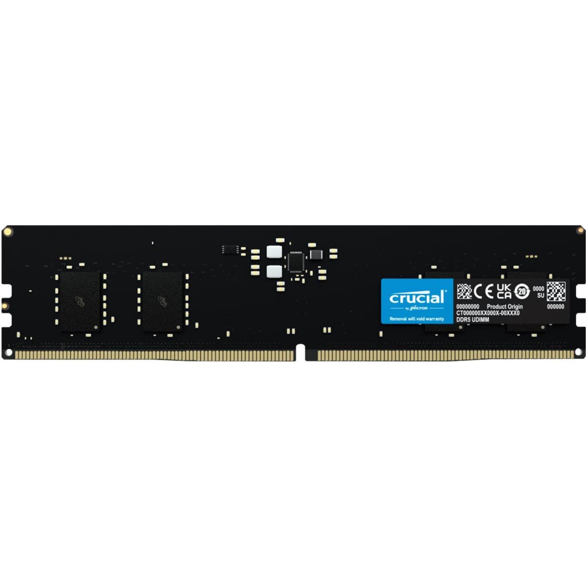 Crucial Desktop Memory (1 x 8GB, 4800 MHz, DDR5-RAM, DIMM), RAM, Schwarz
