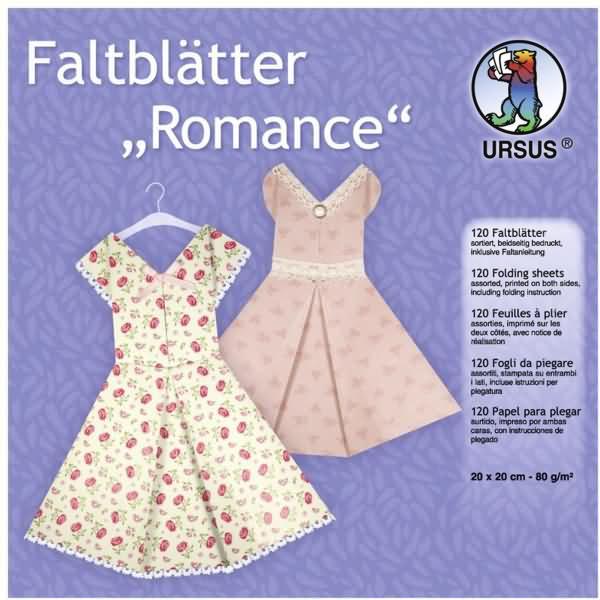Ursus, Bastelpapier, Faltblätter Romance 80g/qm 20x20cm VE=120 Blatt 10 Motive (80 g/m², 1 x)