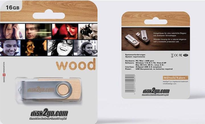 Image du produit Disk2go Bois (16 Go, USB-A)