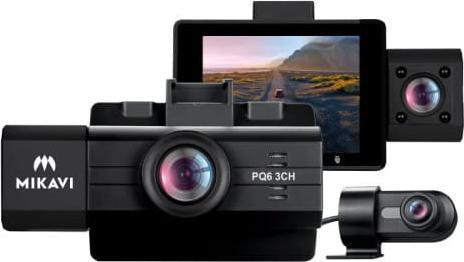 Mikavi Vaizdo registratorius PQ6 3CH (Eingebautes Display, WLAN, GPS-Empfänger, Beschleunigungssensor, Eingebautes Mikrofon, 4K)