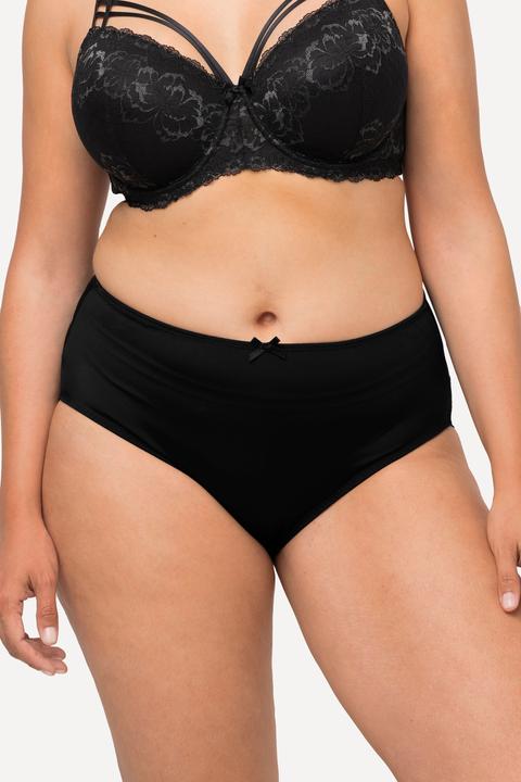 Image du produit Ulla Popken Culotte midi en microfibres, avec empiècement en dentelle (60)