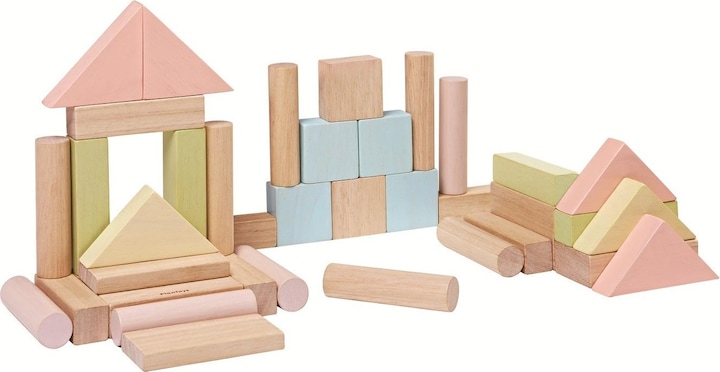 Produktbild Plantoys 40 Holzbausteine Pastell