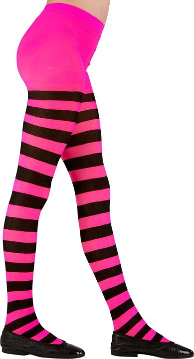 Image du produit Widmann Collants enfant noir-rose rayé
