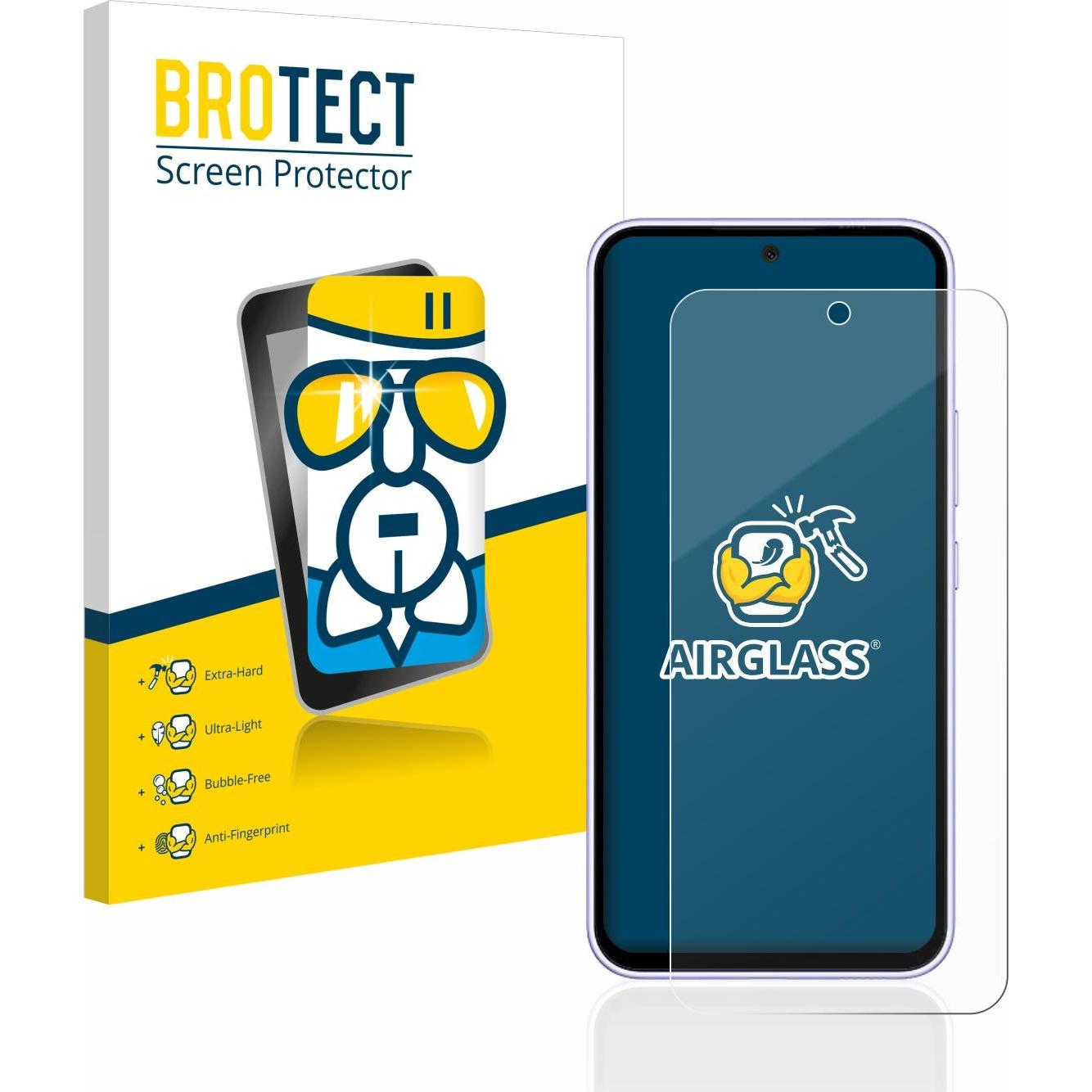 BROTECT AirGlass Panzerglasfolie (1 Stück, Samsung Galaxy A54 5G), Smartphone Schutzfolie, Transparent