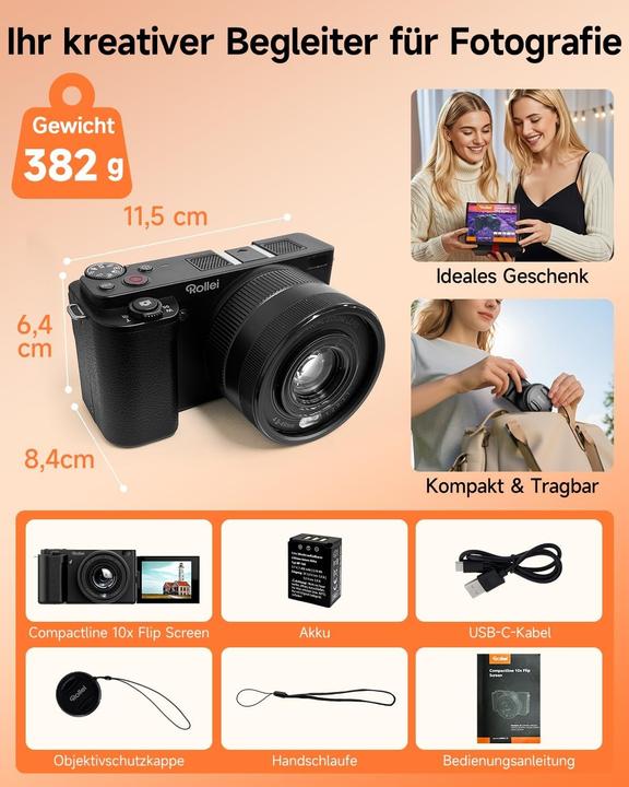 Produktbild Rollei Compactline 10x Flip Kompaktkamera (64 Mpx, 1/4")