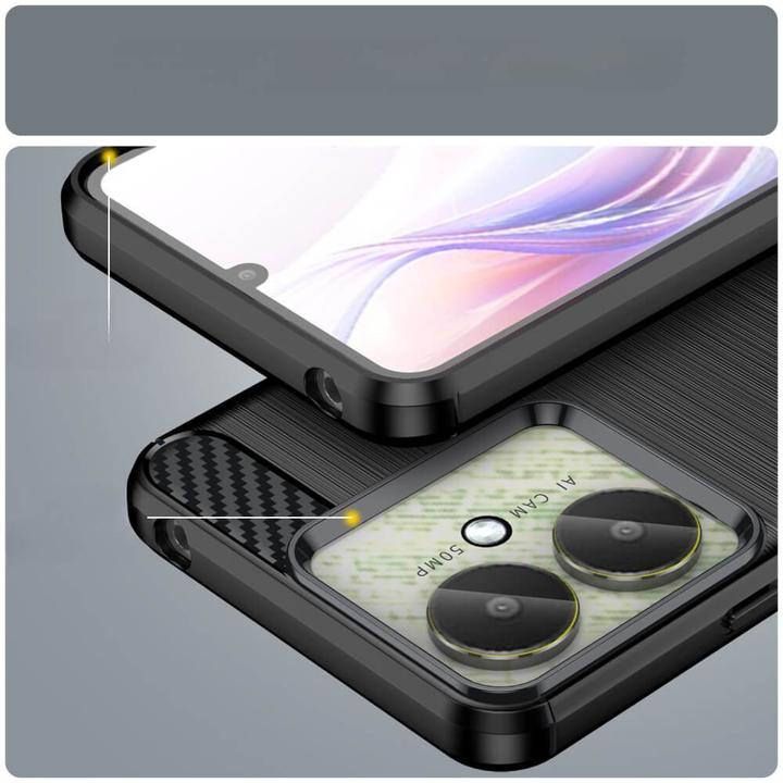Actual product image Cover-Discount Xiaomi Poco C65 / Redmi 13C - Metal look case black (Xiaomi Poco C65, Xiaomi Redmi 13C)