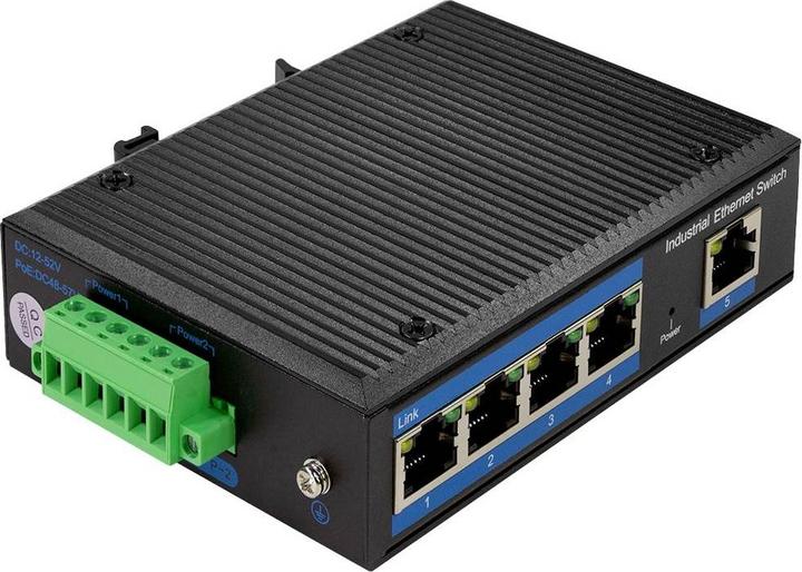 Produktbild LogiLink NS202 Industrieller Gigabit Ethernet Switch 5-Port 10/100/1000 Mbps Hutschienenmontage (5 Ports)