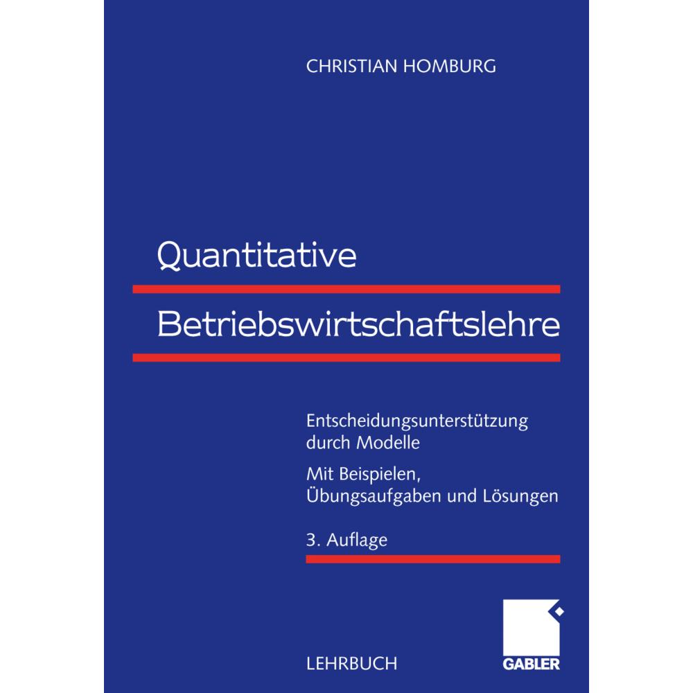 Quantitative Betriebswirtschaftslehre, Fachbücher von Christian Homburg