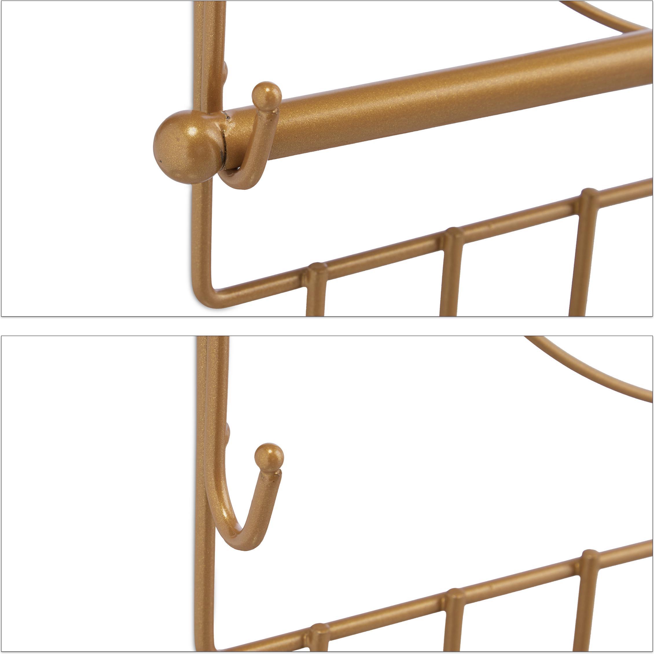 Thumbnail - Relaxdays, Uhrenbox + Schmuckaufbewahrung, Schmuckhalter Wand, Gold