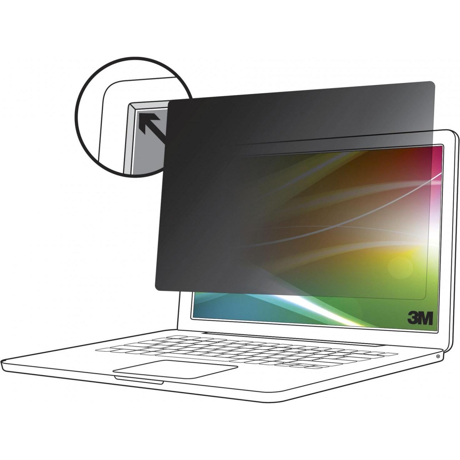 3M Bright Screen Privacy Filter for 31,75cm 12,5Zoll Laptop 16:9 BP125W9B (12.50", 16 : 9), Notebook Schutzfolie