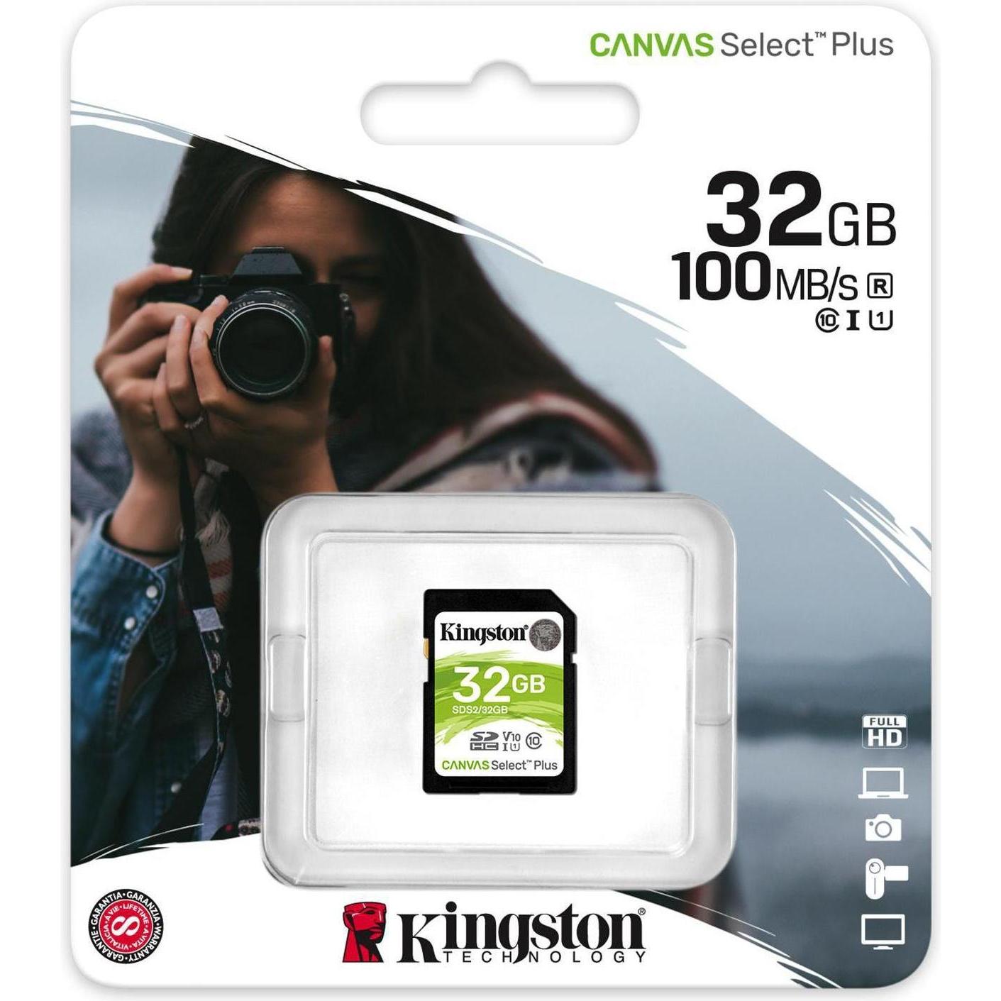 Thumbnail - Kingston Canvas Select Plus (32 GB, SDHC, U1, UHS-I), Speicherkarte, Schwarz