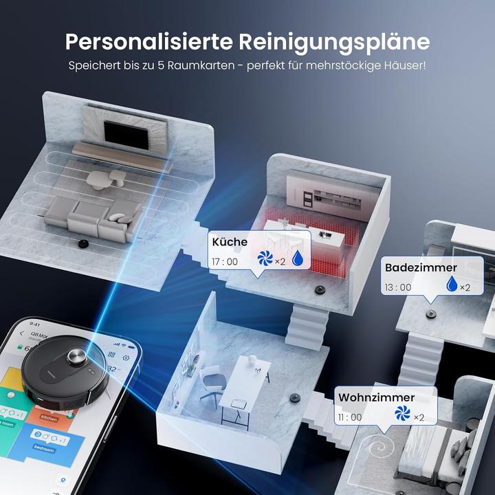 Produktbild Proscenic Aspirapolvere Robot (6000 Pa, Wischtuch)