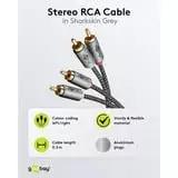 Actual product image Goobay Stereo cinch cable, 5 m, Sharkskin Grey (5 m, Cinch)