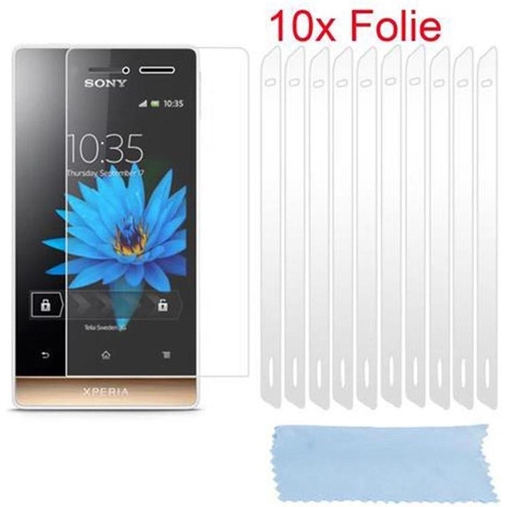 Cadorabo 10x Schutzfolie (1 Stück, Sony Xperia Miro), Smartphone Schutzfolie, Weiss