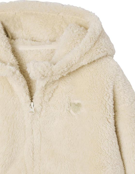 Produktbild Vertbaudet Mädchen Jacke aus Fell-Imitat mit Kapuze, Herzstickerei (128)