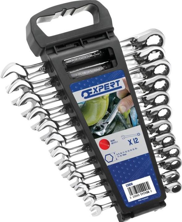 Expert by Facom 12 RATCH WRENCH ON RACK 8-19MM (10 mm, 11 mm, 12 mm, 13 mm, 14 mm, 15 mm, 16 mm, 17 mm, 18 mm, 19 mm, 8 mm, 9 mm)