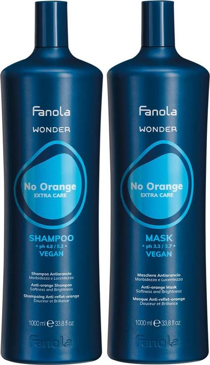 Immagine prodotto Fanola No Orange Set 2 (Shampoo 1000 ml + Mask 1000 ml) (Set per la cura dei capelli)
