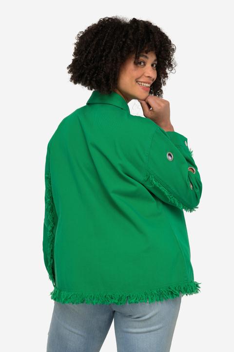 Produktbild Angel of Style Jeansjacke, Ösen, Fransensaum, Hemdkragen, Langarm (56)