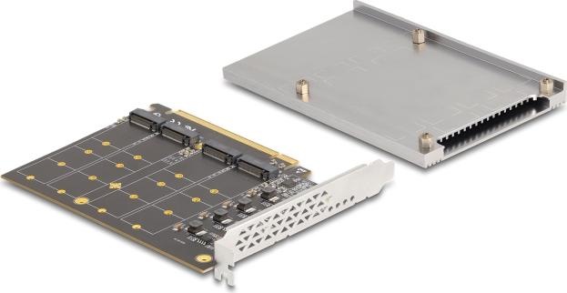 Actual product image Delock PCI Express x16 card to 4 x internal NVMe M.2 Key M mi