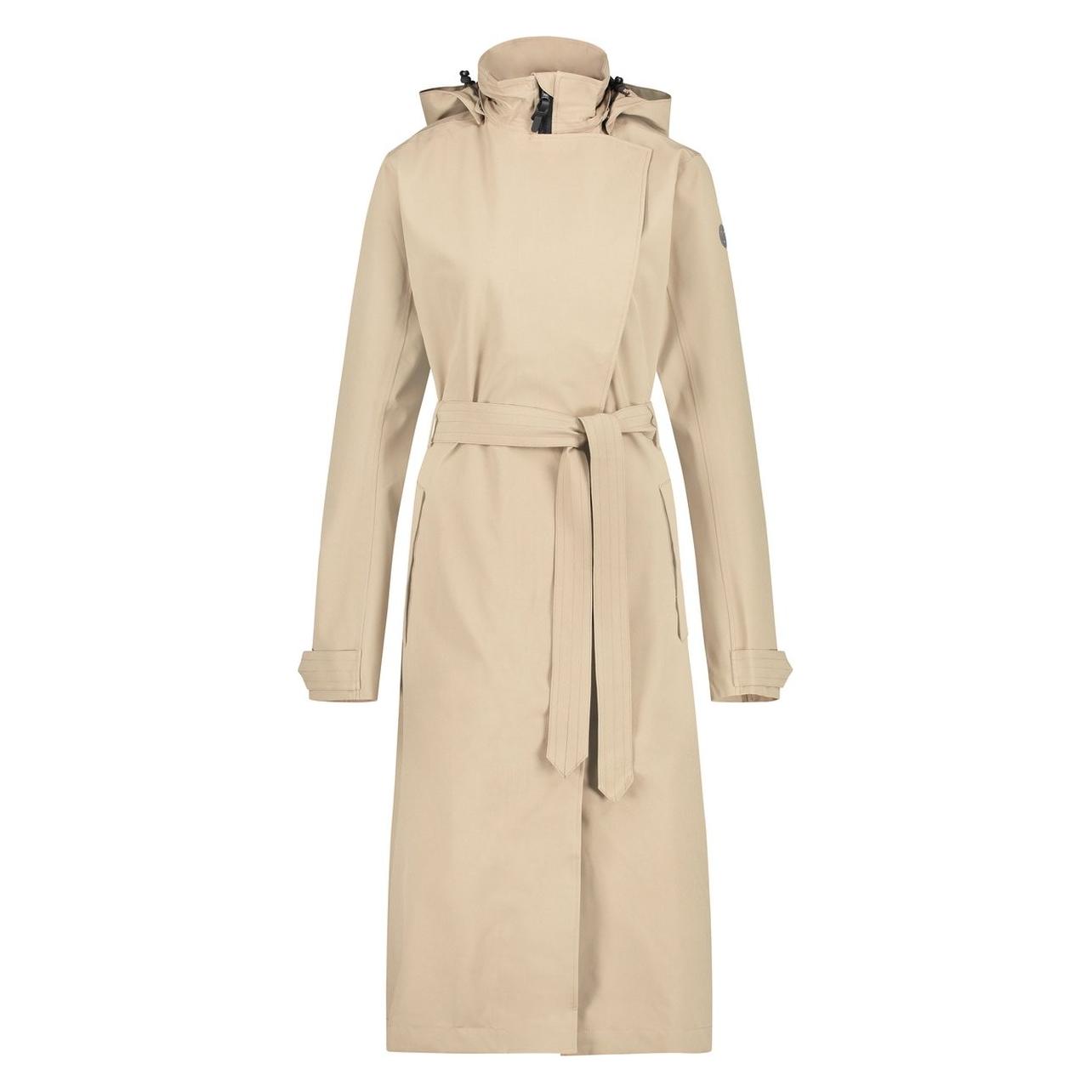Agu, Damen, Mäntel, Lange Wasserdichte Jacke, Trench Coat, Beige, Schwarz