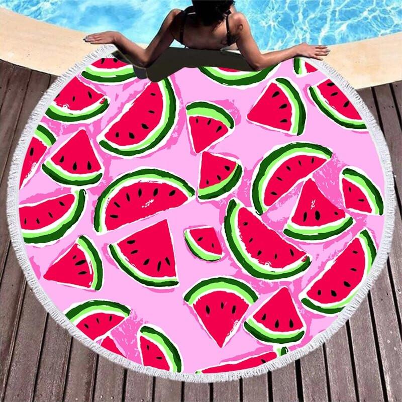 Thumbnail - Cover-Discount, Strandtuch, Rundes Strandtuch Wassermelone