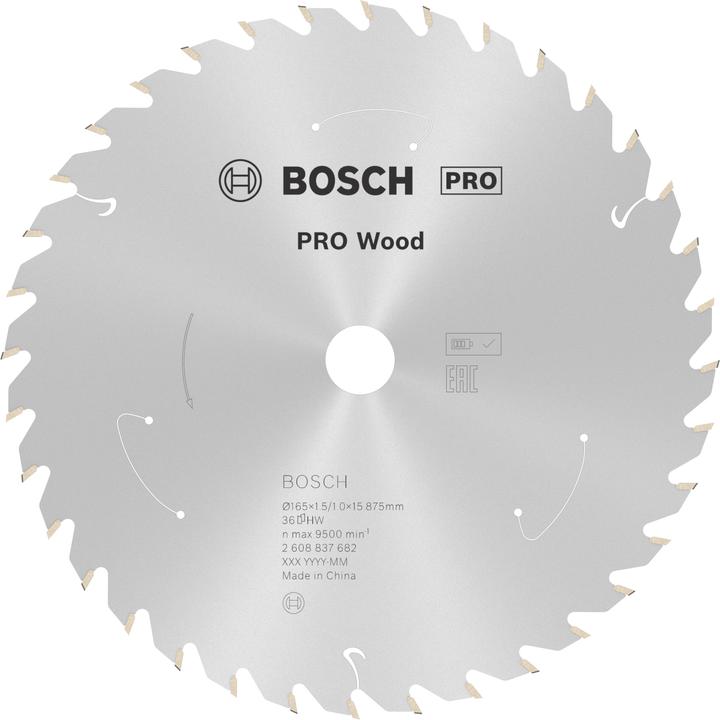 Productafbeelding Bosch Professional Zubehör Cirkelzaagblad Standaard voor hout, 165x1,5/1x15,875, 36 tanden