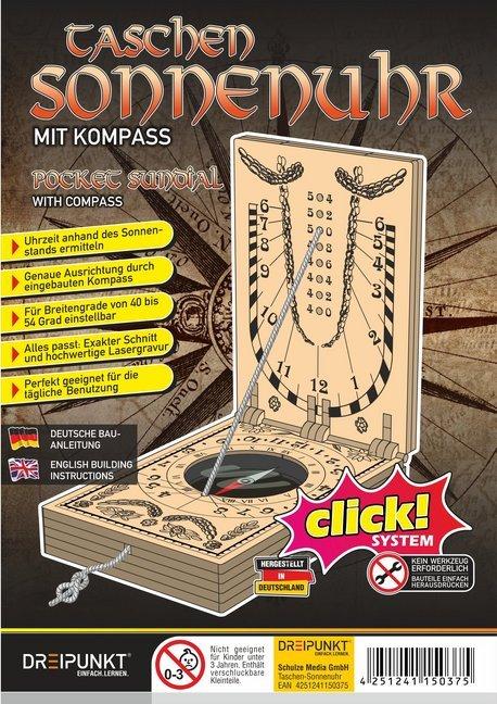 Actual product image Taschen-Sonnenuhr mit Kompass / Pocket Sundial with compass