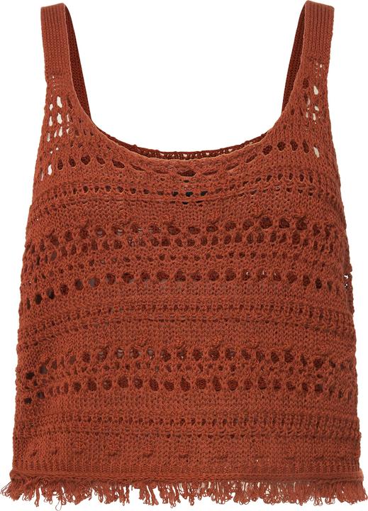 Immagine prodotto Ulla Popken Top smanicato dalla vestibilità classica in maglia con frange e scollo rotondo (54)