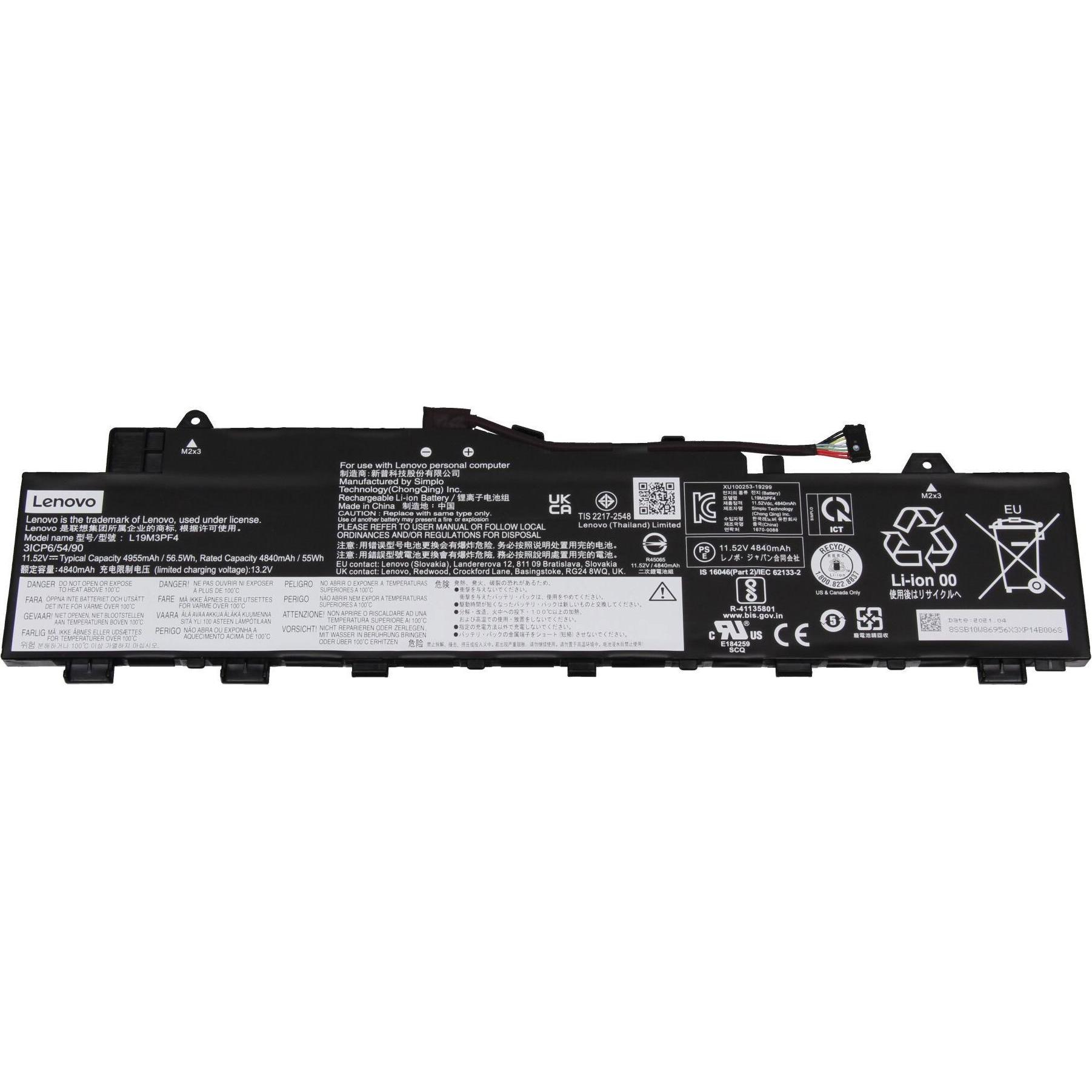 Lenovo 5B10W86939 (3 Zellen, 4955 mAh), Notebook Akku