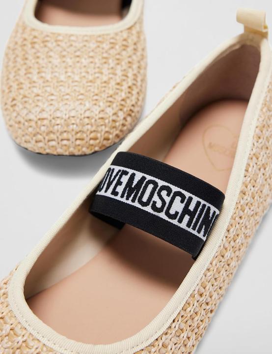 Produktbild Love Moschino Schlichte Ballerinas aus natürlicher Raffia (40)