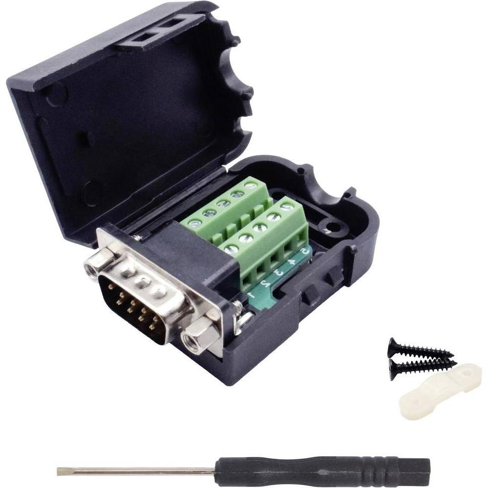 Thumbnail - Quadrios 2010C248 D-SUB Buchse Polzahl (num): 9 Schrauben 1 Set, Elektronikkabel + Stecker, Schwarz