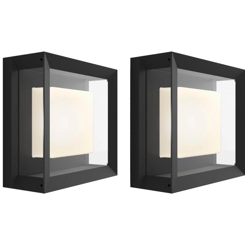 Philips, Illuminazione esterna, Hue Econic muurlamp Bianco e Color Zwart confezione moderna duo