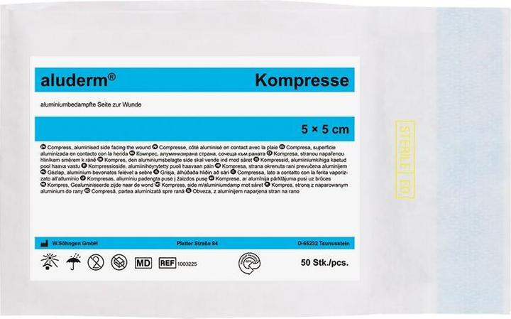 Actual product image Söhngen aluderm compresses 5x5 cm, sterile, pack of 50