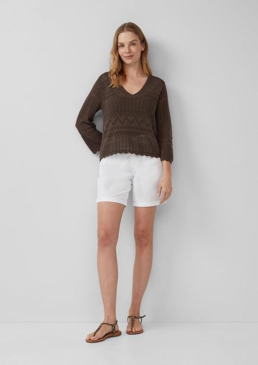 Actual product image S.Oliver Strickpullover Ajour-Strickpullover mit 3/4-Ärmeln (38)
